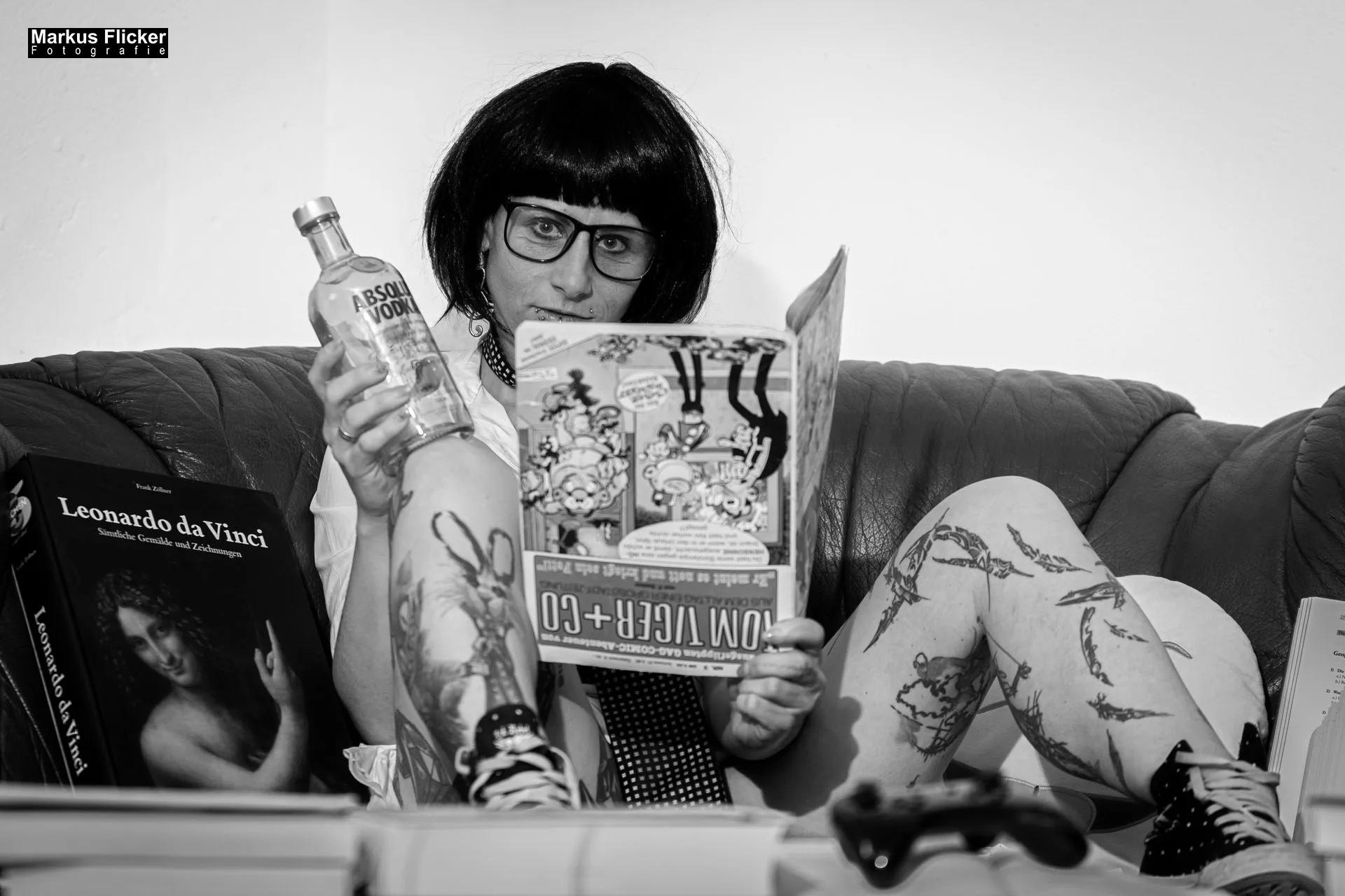 Comic Book Pop Art Style Fotoshooting mit Elke Little Crazyinkedgirl Tattoomodel