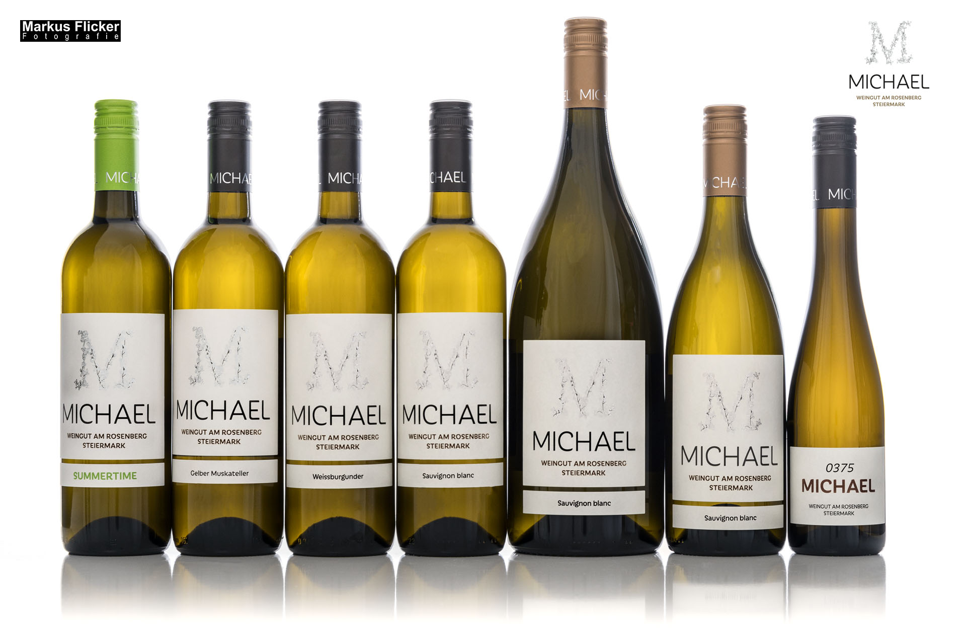 Weingut Michael am Rosenberg Werbefotos Wein Steiermark Österreich im Fotostudio Produktfotos