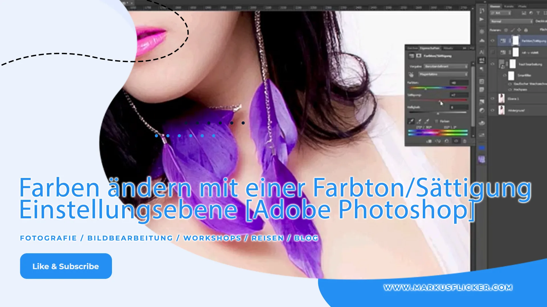 Farben ändern mit einer Farbton Sättigung Einstellungsebene [Adobe Photoshop]