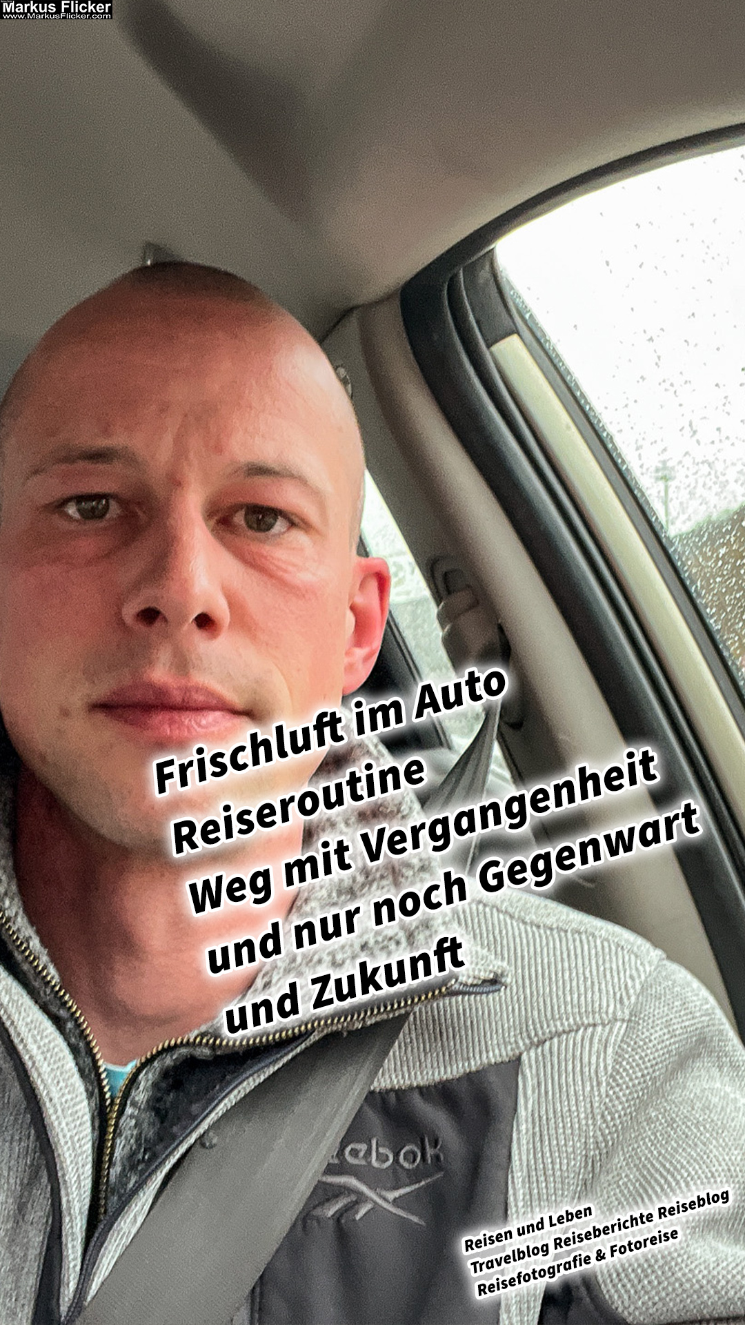 Frischluft im Auto beim Grenzübergang. Reiseroutine. Weg mit Vergangenheit und nur noch Gegenwart und Zukunft. Reisen erweitert deinen Horizont.