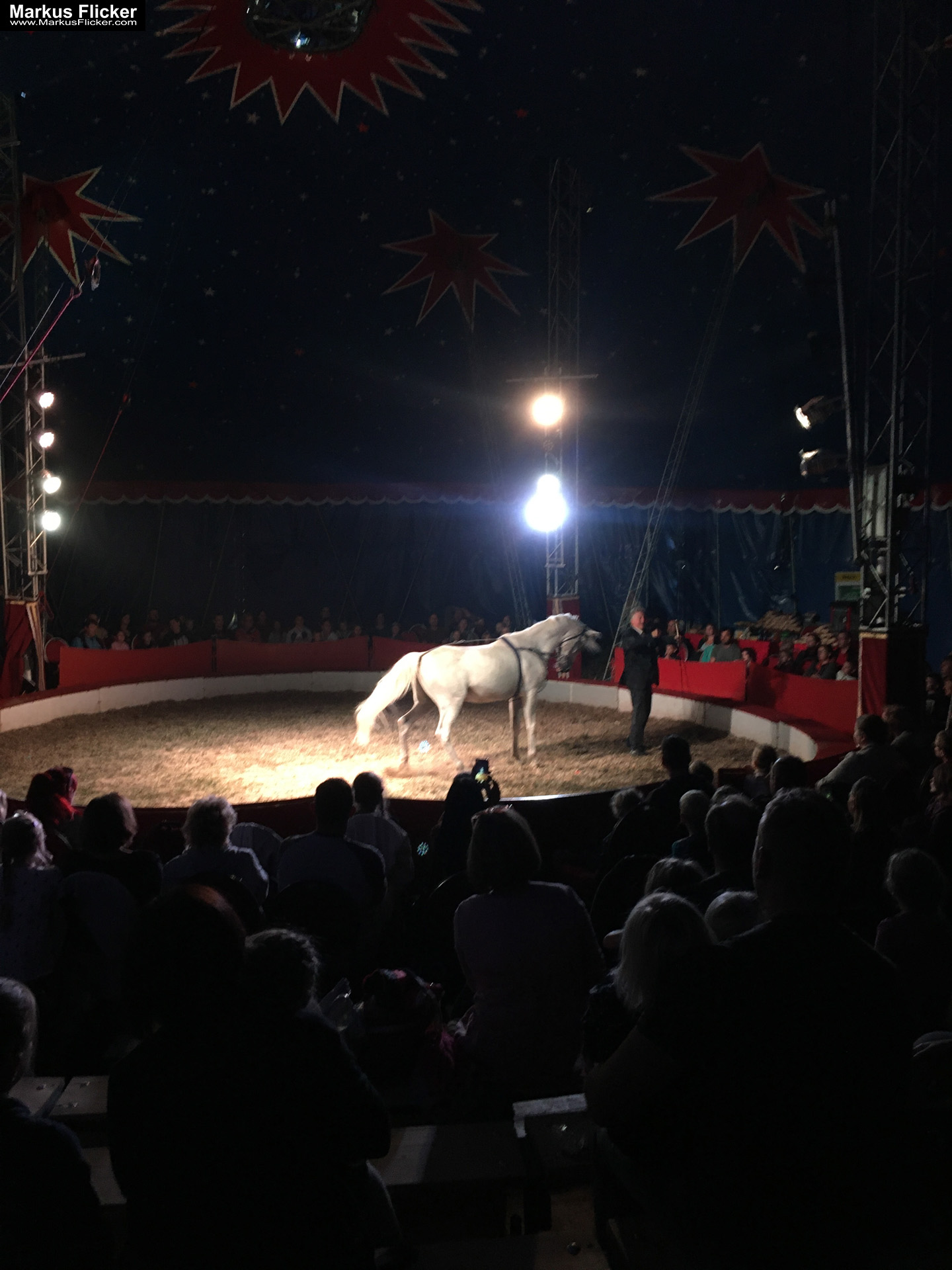 Der Zirkus ist in der Stadt. Fotografieren einer Vorstellung mit dem Smartphone