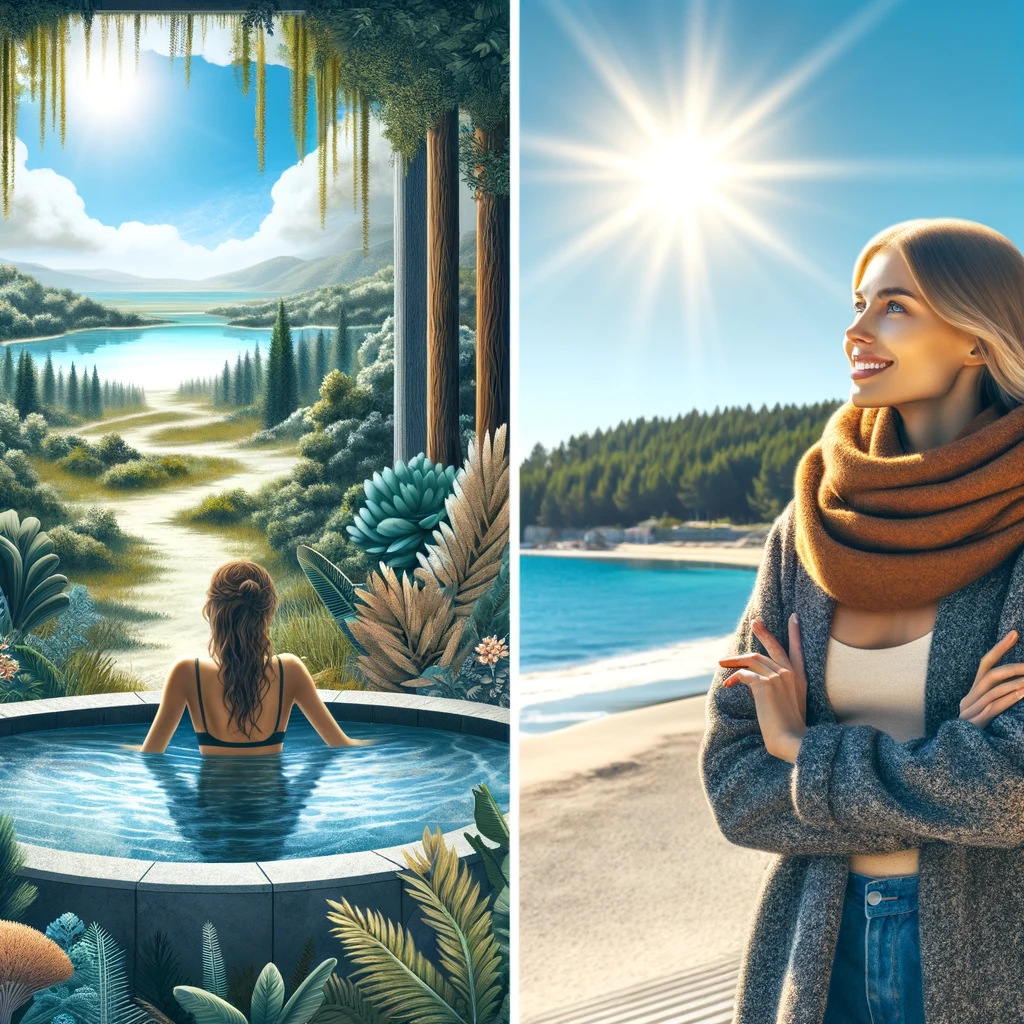 Thermenbesuch im Sommer und Süden am Meer im Winter Reisen in der Gegensaison günstig und sinnvoll Urlaub