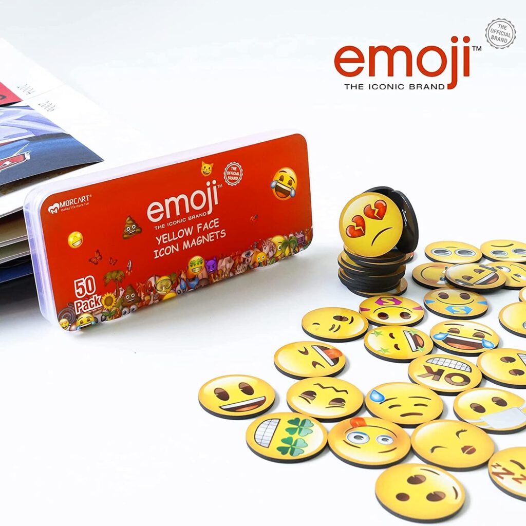 MORCART Emoji Magnete Kühlschrankmagnete Dekorative Magnettafel Whiteboard Küche Fridge Locker Eisen Büro Kleinkinder und Erwachsene Geschenk 50 Stück