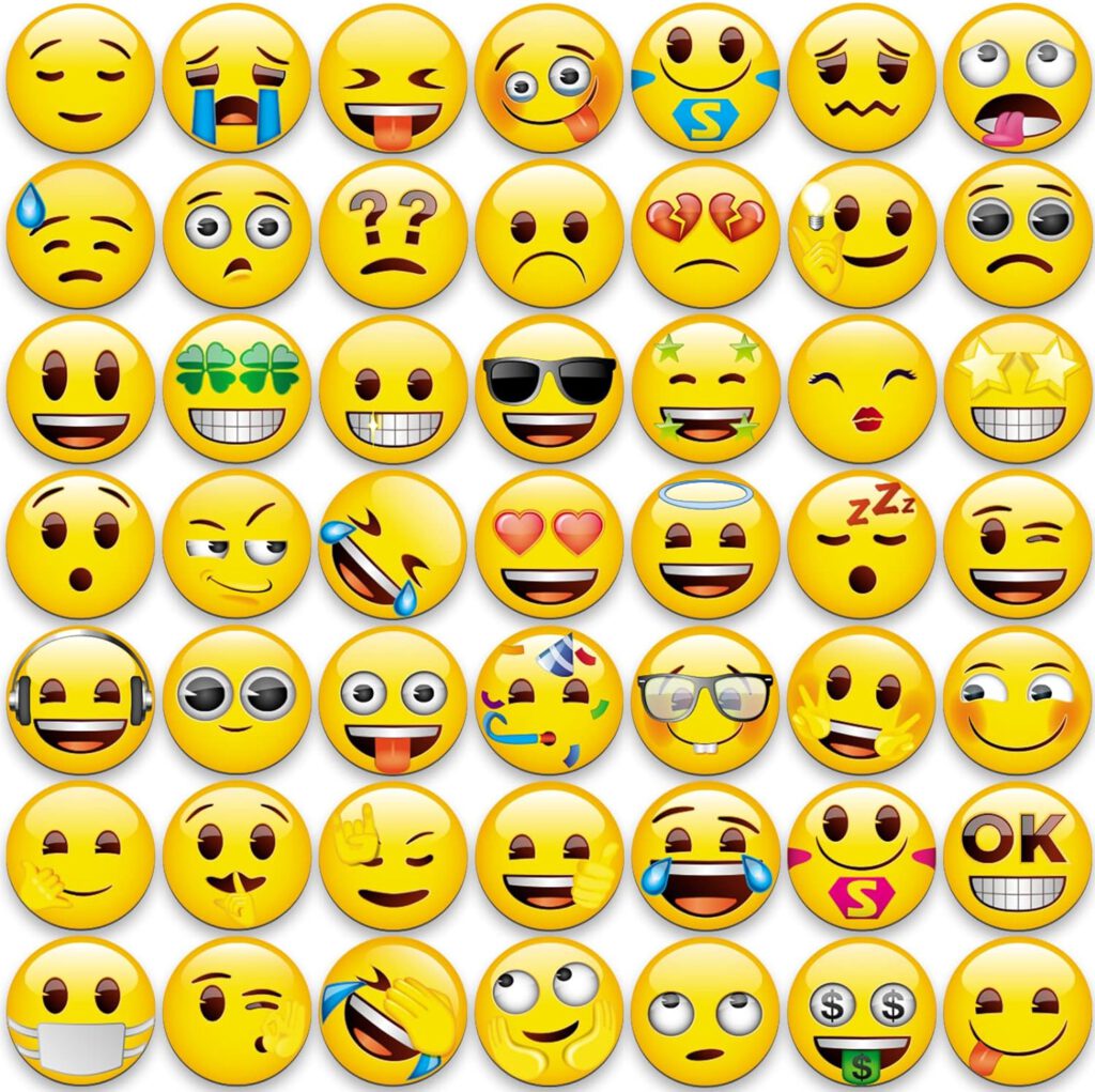 MORCART Emoji Magnete Kühlschrankmagnete Dekorative Magnettafel Whiteboard Küche Fridge Locker Eisen Büro Kleinkinder und Erwachsene Geschenk 50 Stück