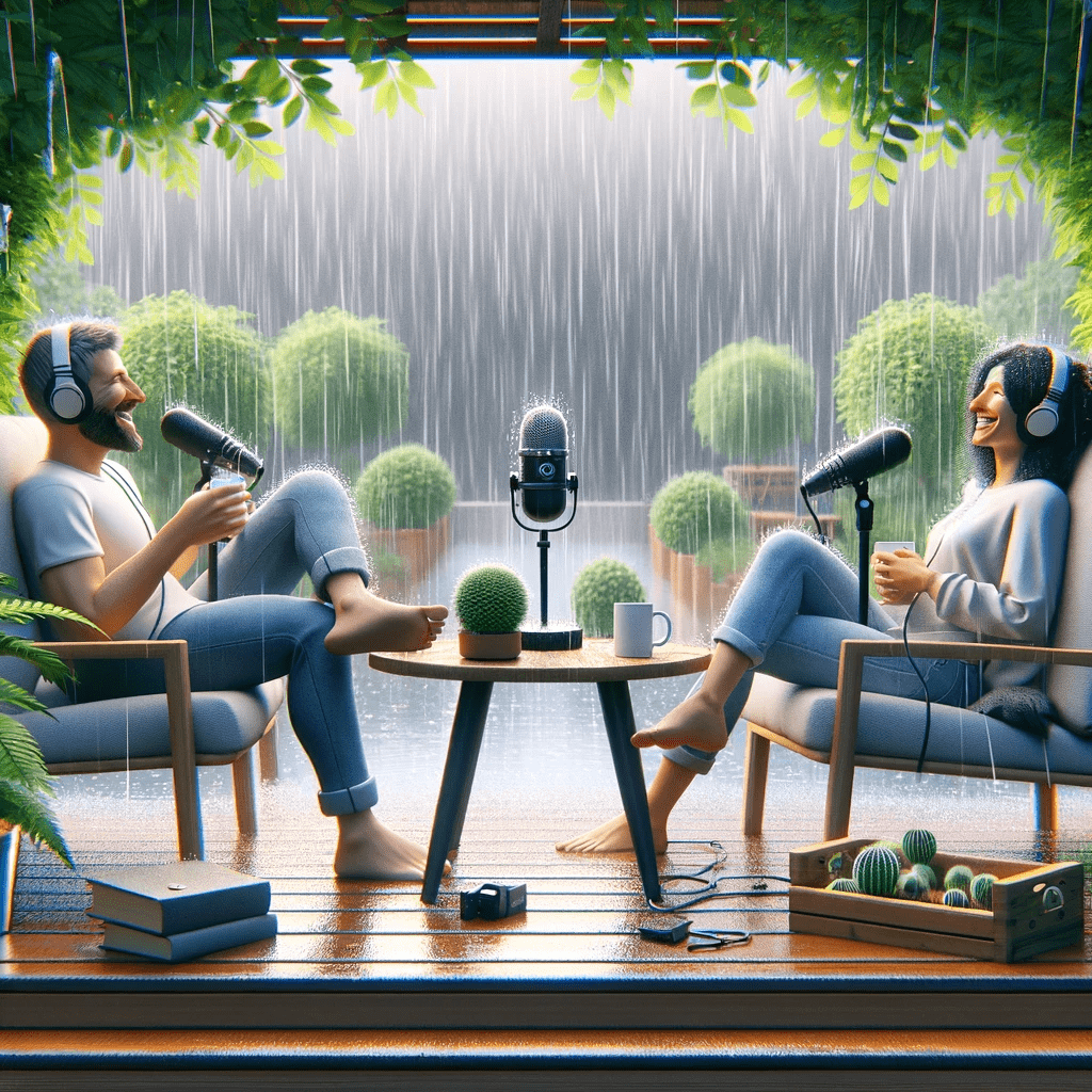 Entspannte Podcast / VLOG Folge von der Regenterrasse ohne Stress und ohne Zwang