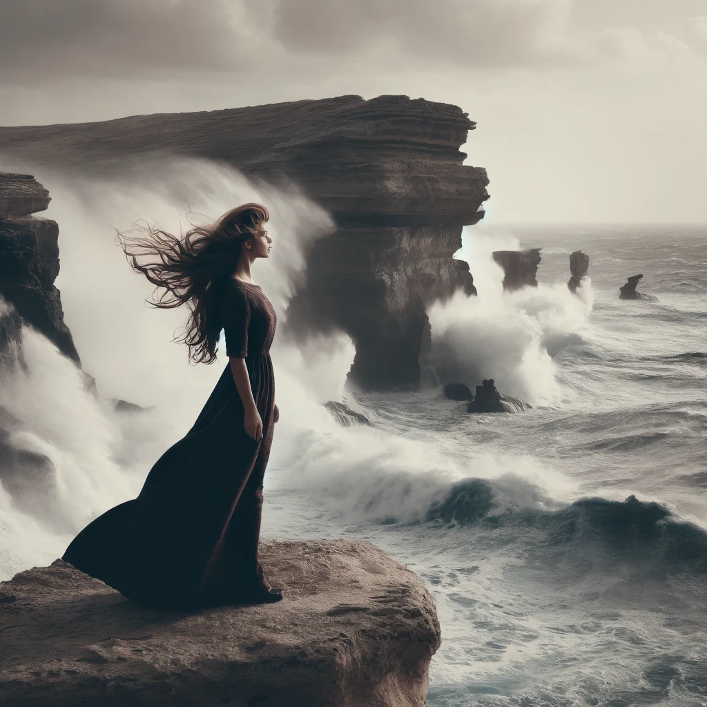 Starker Wellengang formt Landschaften oder Turmspringen bei Wellengang. Mit Kraft und Überwindung zur Veränderung #GedankenZumLeben