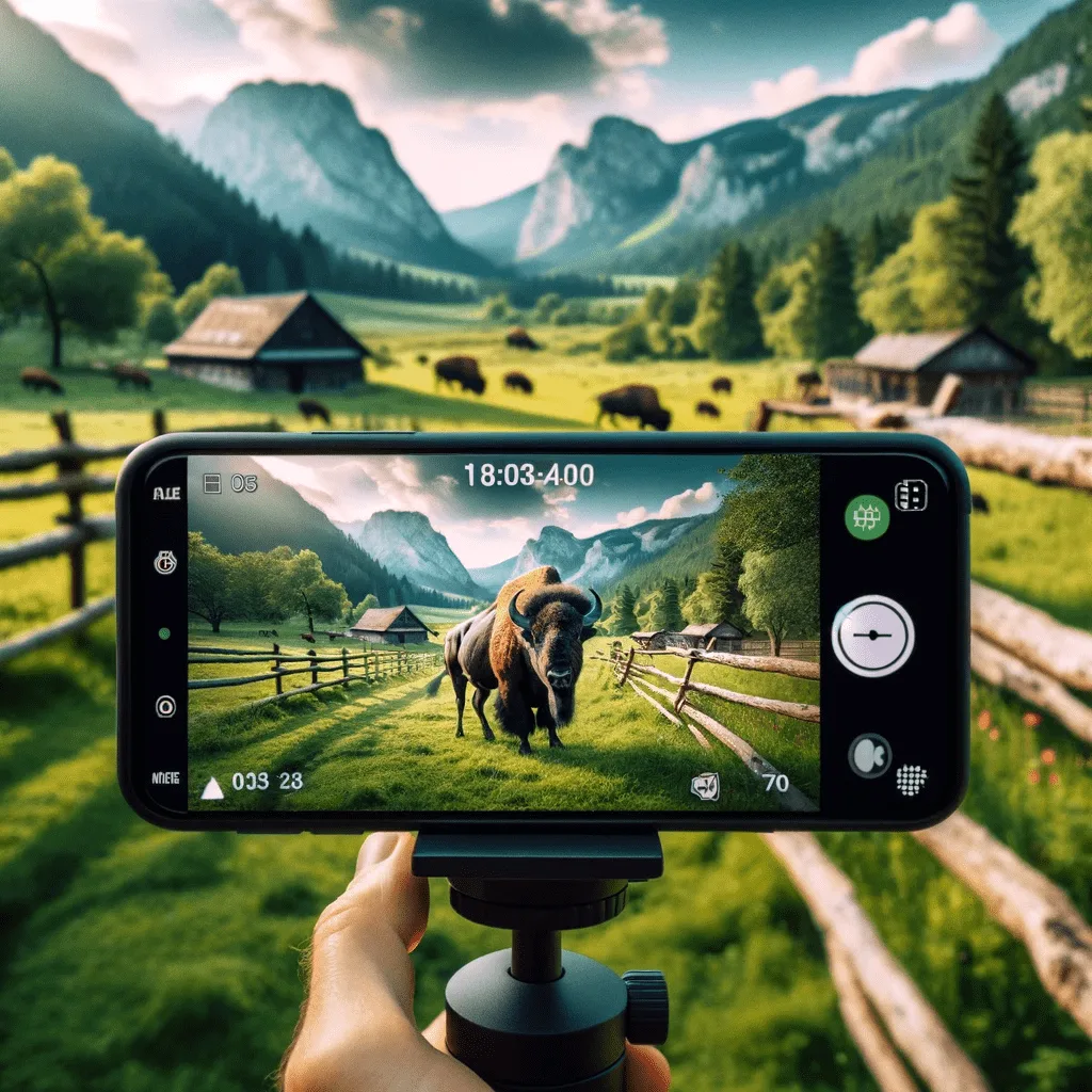 Smartphone Timelapse Zeitraffer Bison Tierwelt Herberstein Steiermark Österreich. Fotografieren und Filmen mit dem Smartphone: Bessere Fotos und Videos mit dem Handy für Freizeit, Hobby und Business