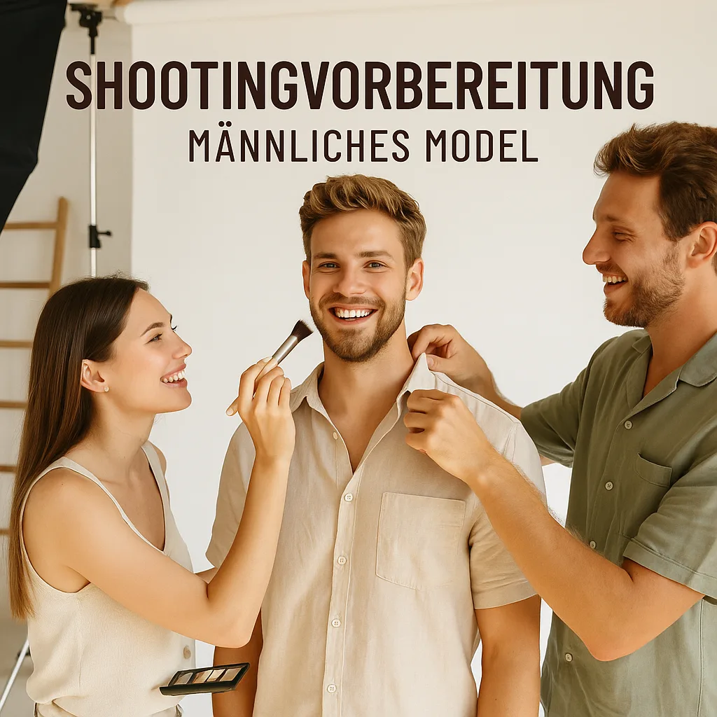 Shootingvorbereitung männliches Model