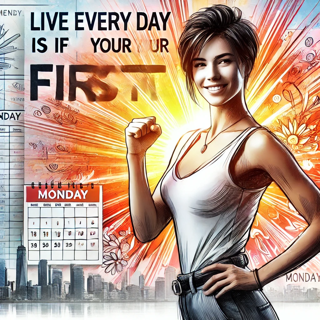Lebe jeden Tag als wärs dein erster: Ein frischer Start in jedem Augenblick. Der Montag als Neuanfang: Deine Chance, Woche für Woche dein Bestes zu geben.
