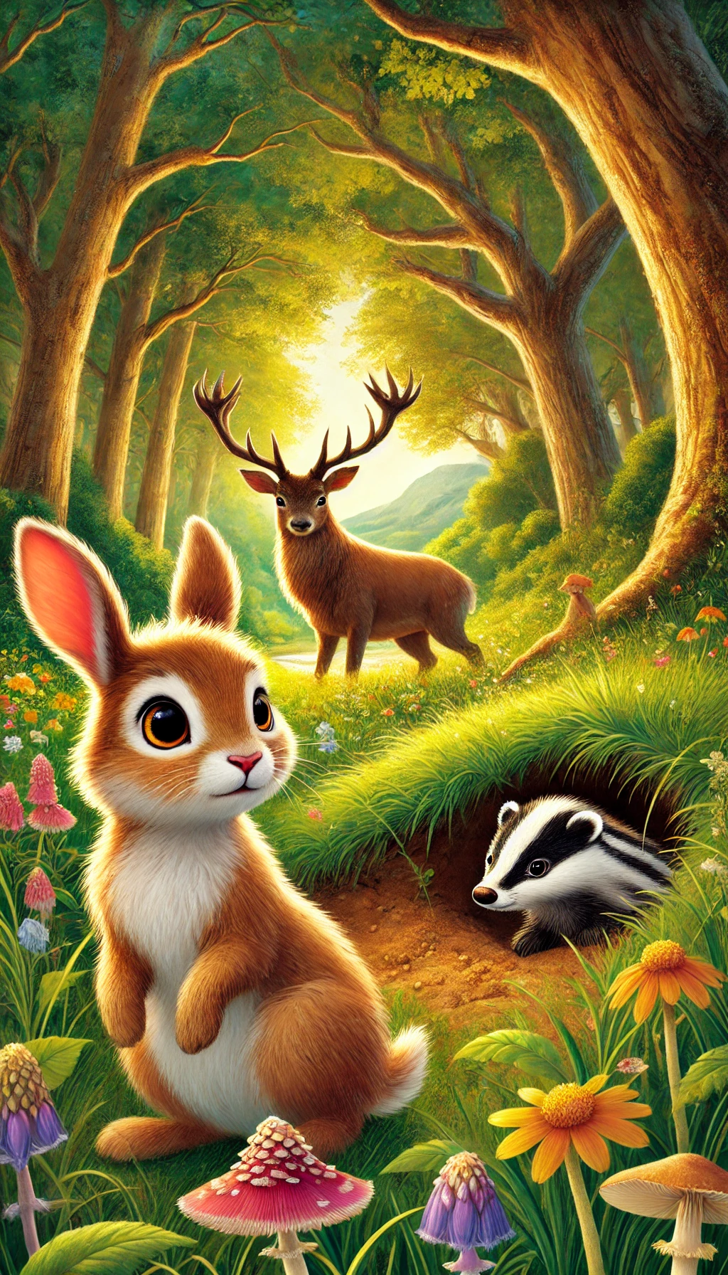 Die Abenteuer von Hoppel, dem mutigen Wildkaninchen. 30 Spannende und lehrreiche Kindergeschichten im Wald. Die mutigen Freunde des Waldes. Abenteuer im Herzen des Zauberwaldes. Tierische Helden und ihre magischen Reisen.