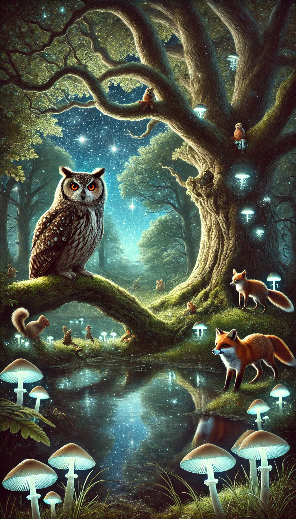 Der weise Uhu und das Geheimnis des Walds. 30 Spannende und lehrreiche Kindergeschichten im Wald. Die mutigen Freunde des Waldes. Abenteuer im Herzen des Zauberwaldes. Tierische Helden und ihre magischen Reisen.