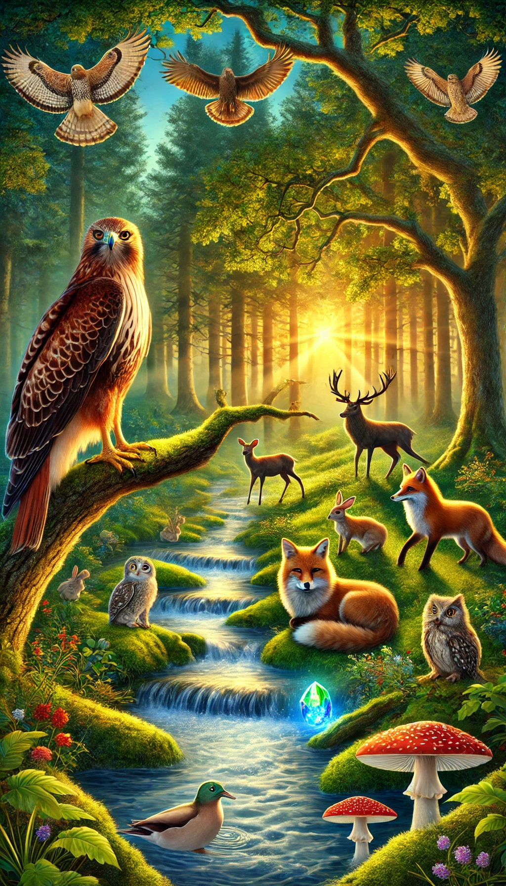 Der weise Bussard und das Geheimnis des Waldes. 30 Spannende und lehrreiche Kindergeschichten im Wald. Die mutigen Freunde des Waldes. Abenteuer im Herzen des Zauberwaldes. Tierische Helden und ihre magischen Reisen.