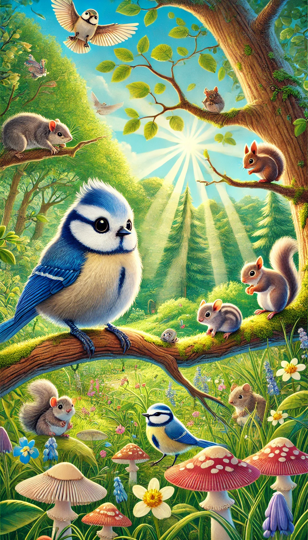 Mira, die mutige Meise. 30 Spannende und lehrreiche Kindergeschichten im Wald. Die mutigen Freunde des Waldes. Abenteuer im Herzen des Zauberwaldes. Tierische Helden und ihre magischen Reisen.