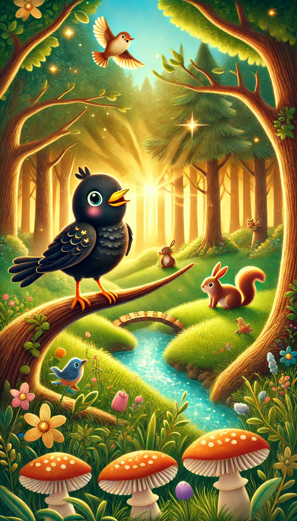 Die Abenteuer der kleinen Amsel Mia. 30 Spannende und lehrreiche Kindergeschichten im Wald. Die mutigen Freunde des Waldes. Abenteuer im Herzen des Zauberwaldes. Tierische Helden und ihre magischen Reisen.