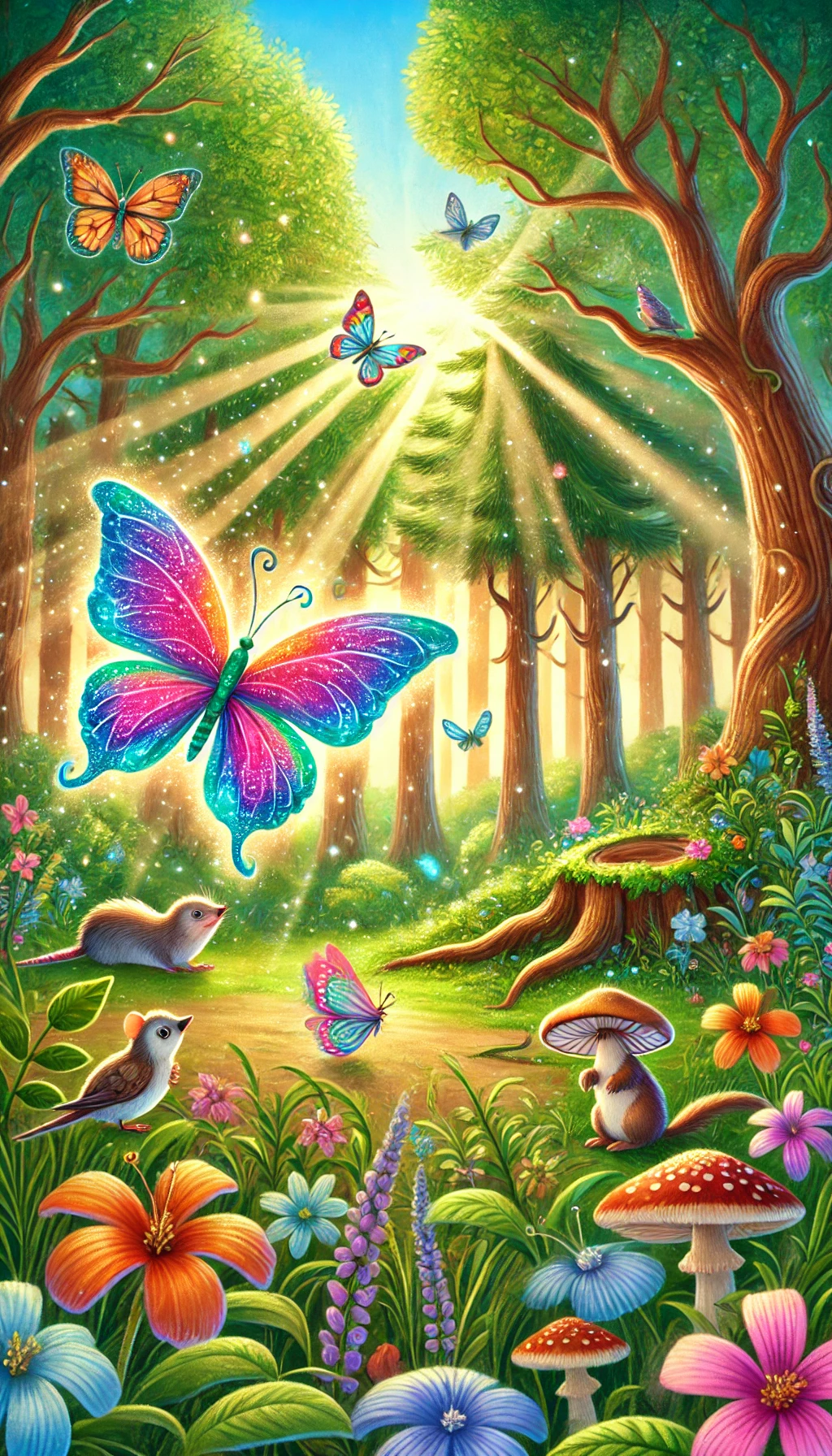 Die Abenteuer von Lila, dem Schmetterling. 30 Spannende und lehrreiche Kindergeschichten im Wald. Die mutigen Freunde des Waldes. Abenteuer im Herzen des Zauberwaldes. Tierische Helden und ihre magischen Reisen.