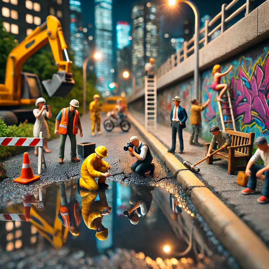 Miniaturwelten in der Stadt. Spiel mit Perspektiven und kleinen Figuren für DIY-Fotoprojekte