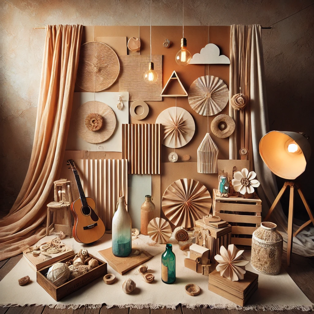 Gestalten von Kulissen aus Papier, Stoff oder Karton. Upcycling-Ideen für Requisiten für DIY-Fotoprojekte