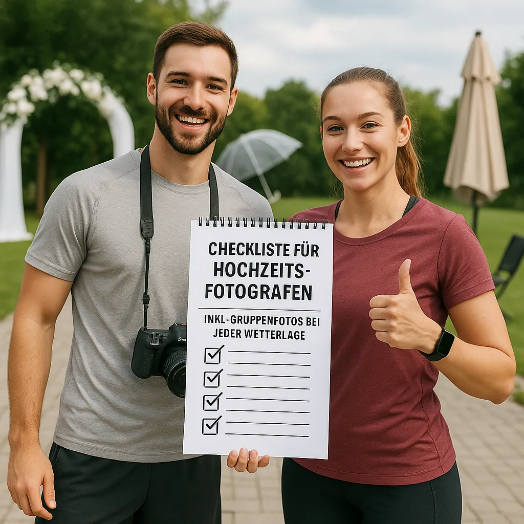Checkliste für Hochzeitsfotografen inkl. Gruppenfotos bei jeder Wetterlage