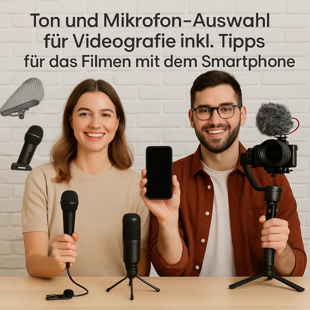 Ton und Mikrofon-Auswahl für Videografie – Der ultimative Guide für perfekten Klang beim Filmen mit Smartphone und Kamera Ton und Mikrofon-Auswahl für Videografie inkl. Tipps für das Filmen mit dem Smartphone