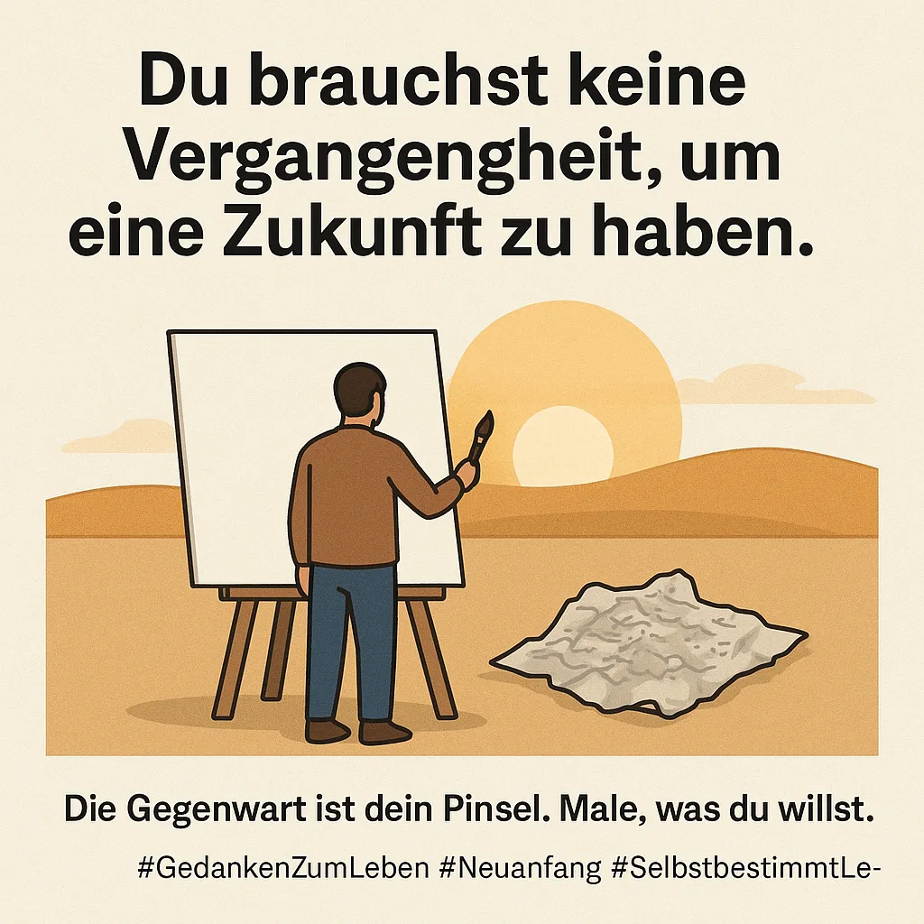 Du brauchst keine Vergangenheit, um eine Zukunft zu haben. In der Gegenwart kannst du deine Zukunft bestimmen. #GedankenZumLeben