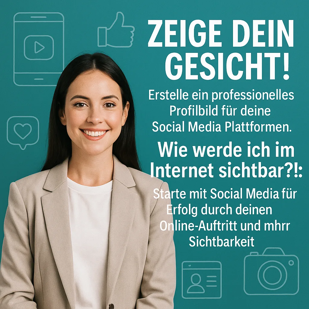 Zeige dein Gesicht! Erstelle ein professionelles Profilbild für deine Social Media Plattformen. Wie werde ich im Internet sichtbar?!: Starte mit Social Media für Erfolg durch deinen Online Auftritt und mehr Sichtbarkeit