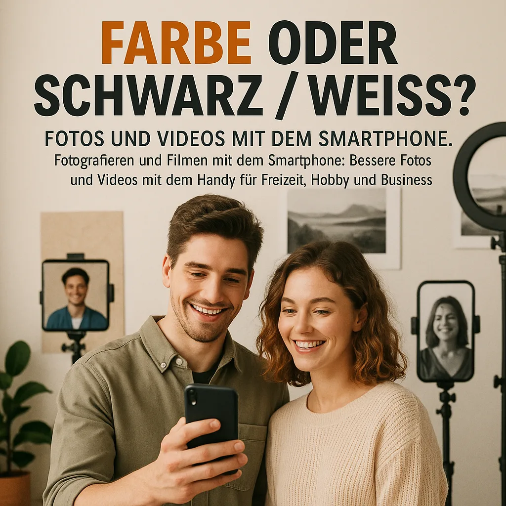 Farbe oder Schwarz / Weiß? Fotos und Videos mit dem Smartphone. Fotografieren und Filmen mit dem Smartphone: Bessere Fotos und Videos mit dem Handy für Freizeit, Hobby und Business