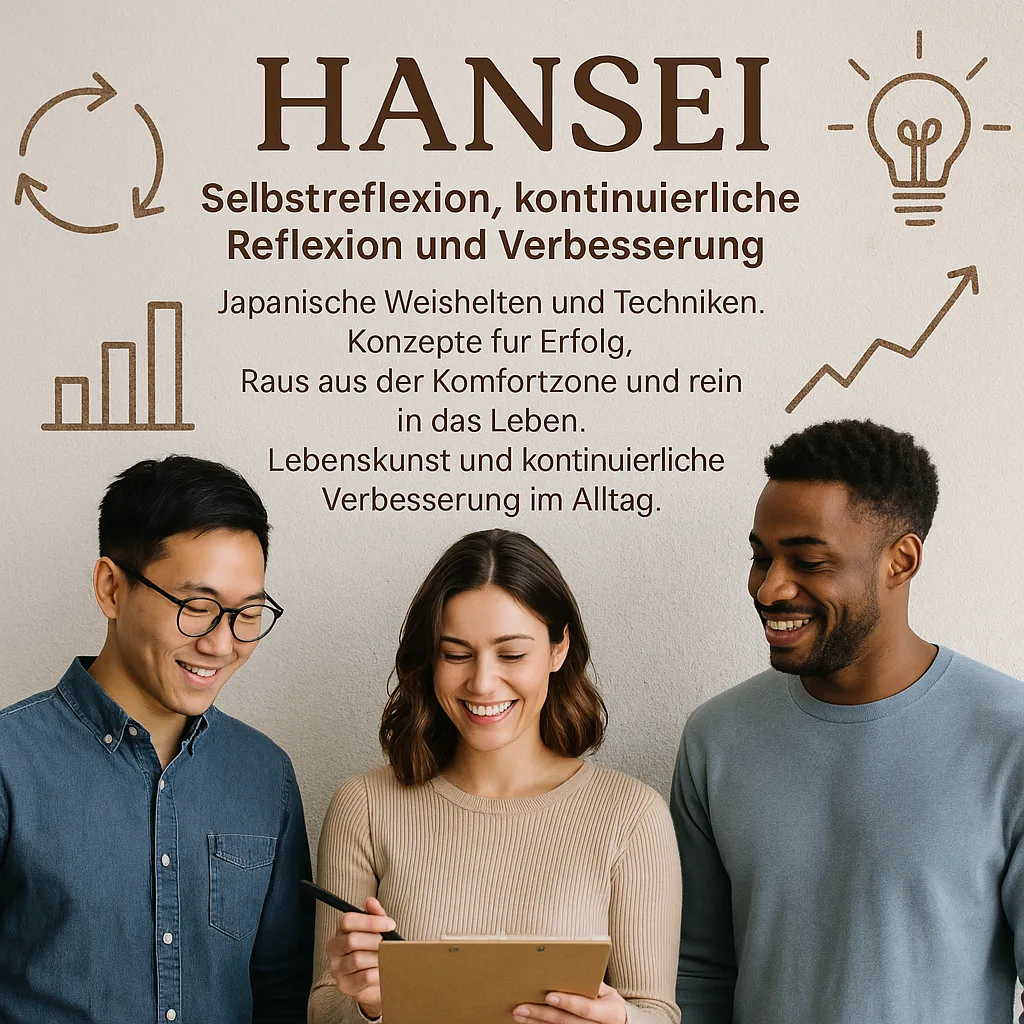 Hansei: Selbstreflexion, kontinuierliche Reflexion und Verbesserung. Japanische Weisheiten und Techniken. Konzepte für Erfolg. Raus aus der Komfortzone und rein in das Leben. Lebenskunst und kontinuierliche Verbesserung im Alltag.