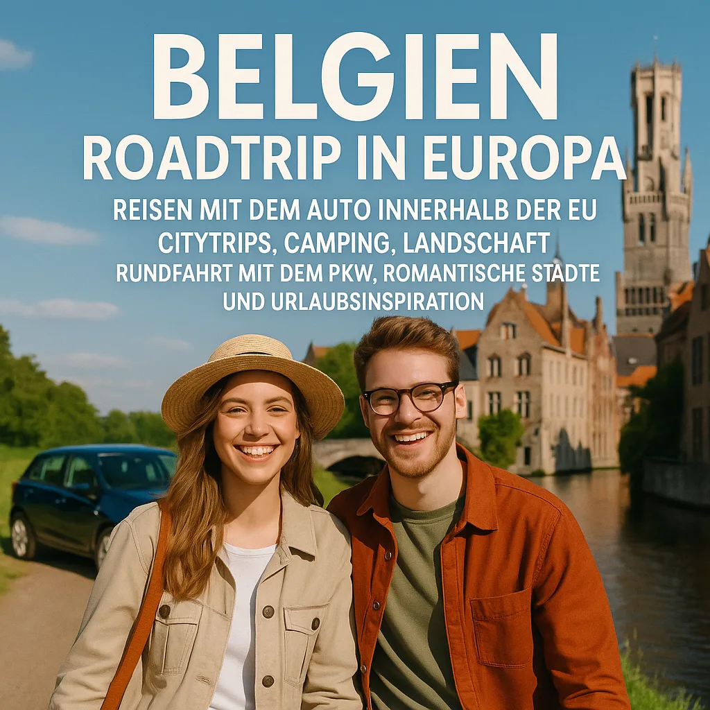 Belgien: Roadtrip in Europa. Reisen mit dem Auto innerhalb der EU. Citytrips, Camping, Landschaft, Rundfahrt mit dem PKW, romantische Städte und Urlaubsinspiration