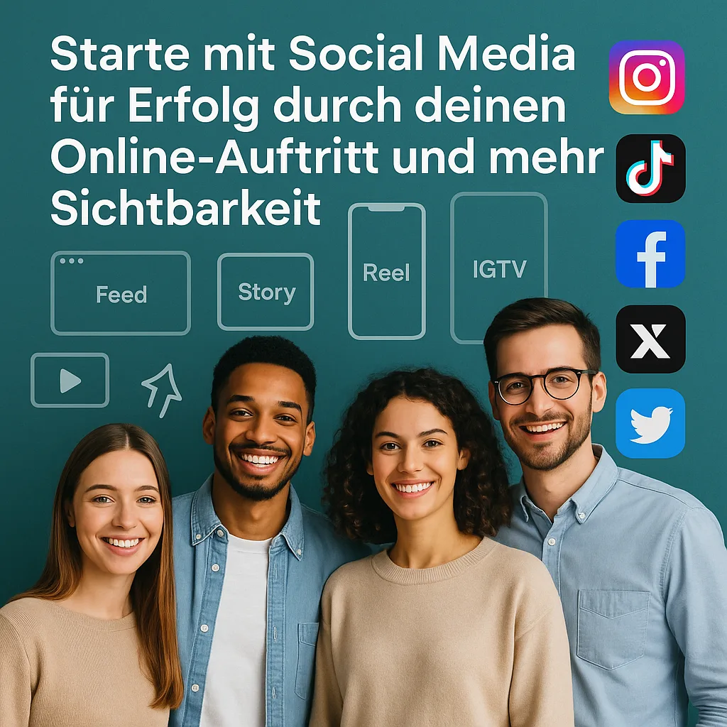 Verstehen der spezifischen Anforderungen und Formate von Plattformen wie Instagram, TikTok, Facebook, YouTube und Twitter (X). Optimierung von Videos für Feed, Story, Reel und IGTV. Wie werde ich im Internet sichtbar?!: Starte mit Social Media für Erfolg durch deinen Online Auftritt und mehr Sichtbarkeit