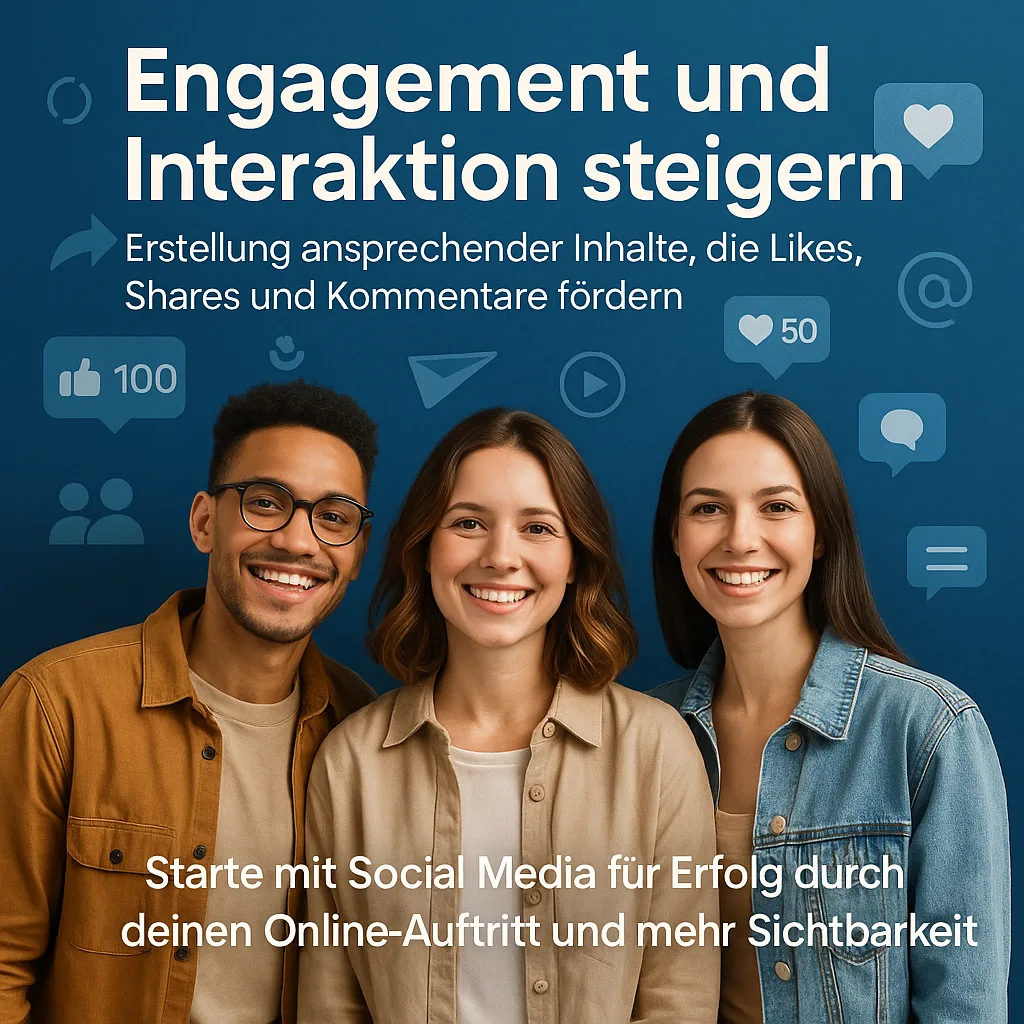 Engagement und Interaktion steigern. Erstellung ansprechender Inhalte, die Likes, Shares und Kommentare fördern. Wie werde ich im Internet sichtbar?!: Starte mit Social Media für Erfolg durch deinen Online Auftritt und mehr Sichtbarkeit