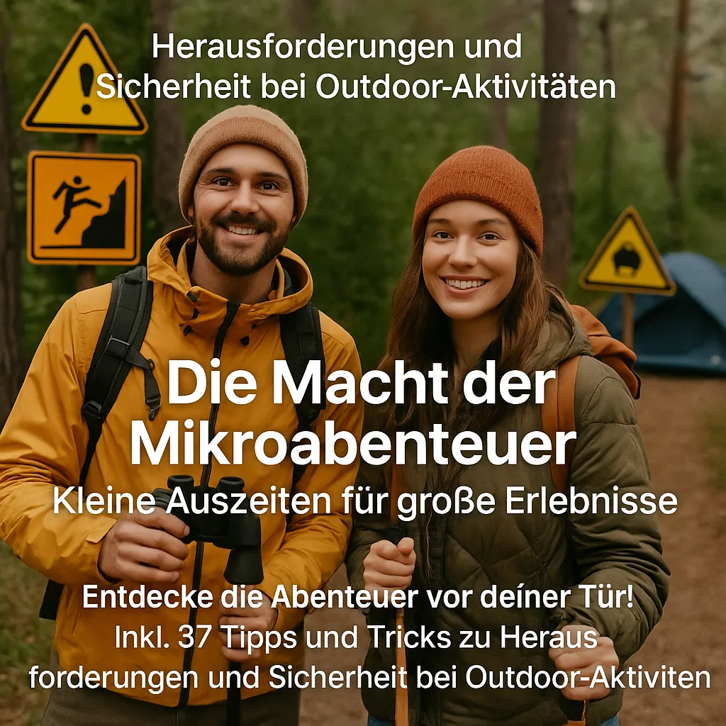 Herausforderungen und Sicherheit bei Outdoor-Aktivitäten. Die Macht der Mikroabenteuer: Kleine Auszeiten für große Erlebnisse: Entdecke die Abenteuer vor deiner Tür! Inkl. 37 Tipps und Tricks zu Herausforderungen und Sicherheit bei Outdoor-Aktivitäten und die Macht der Mikroabenteuer