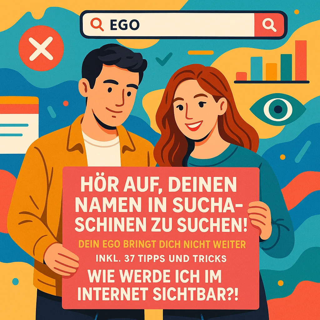 Hör auf deinen Namen in Suchmaschinen zu suchen! Dein Ego bringt dich nicht weiter inkl. 37 Tipps und Tricks! Wie werde ich im Internet sichtbar?!: Starte mit Social Media für Erfolg durch deinen Online Auftritt und mehr Sichtbarkeit