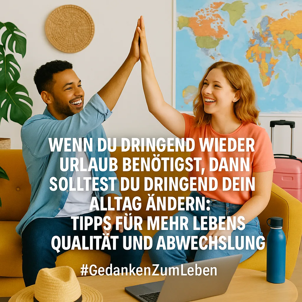 Wenn du dringend wieder Urlaub benötigst, dann solltest du dringend deinen Alltag ändern: Tipps für mehr Lebensqualität und Abwechslung #GedankenZumLeben