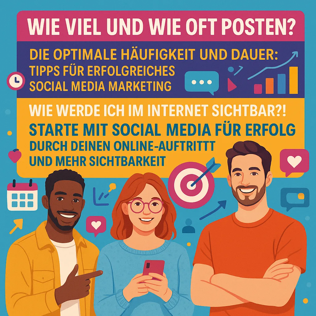 Wie viel und wie oft und wann soll ich posten? Die optimale Häufigkeit und Dauer: Tipps für erfolgreiches Social Media Marketing. Wie werde ich im Internet sichtbar?!: Starte mit Social Media für Erfolg durch deinen Online Auftritt und mehr Sichtbarkeit