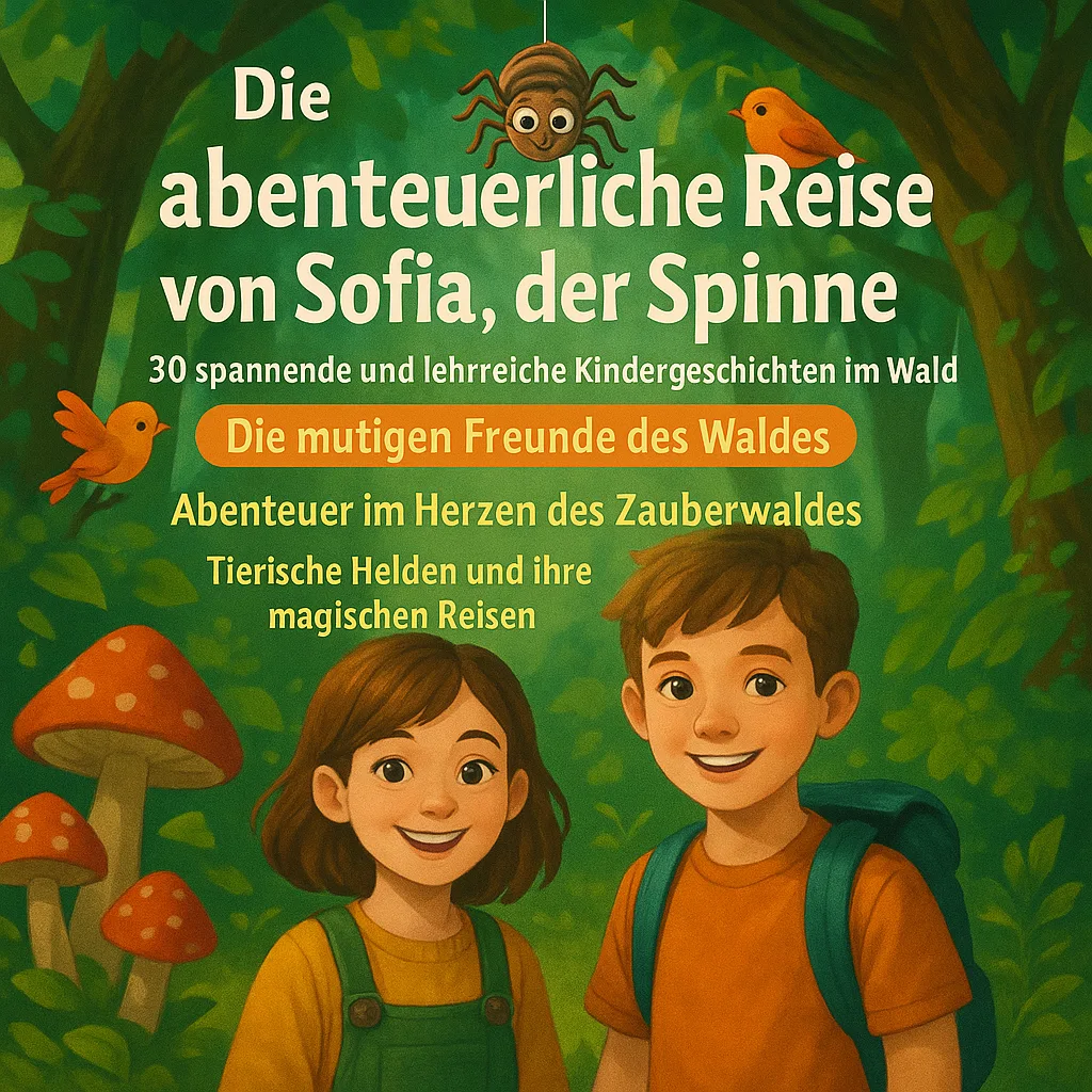 Die abenteuerliche Reise von Sofia, der Spinne. 30 Spannende und lehrreiche Kindergeschichten im Wald. Die mutigen Freunde des Waldes. Abenteuer im Herzen des Zauberwaldes. Tierische Helden und ihre magischen Reisen. Die abenteuerliche Reise von Sofia, der Spinne. 30 Spannende und lehrreiche Kindergeschichten im Wald. Die mutigen Freunde des Waldes. Abenteuer im Herzen des Zauberwaldes. Tierische Helden und ihre magischen Reisen.