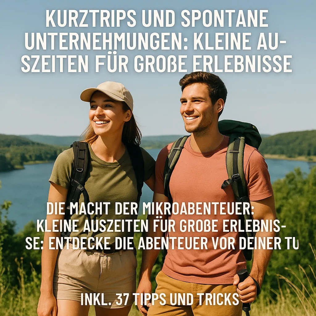 Kurztrips und spontane Unternehmungen: Kleine Auszeiten für große Erlebnisse. Die Macht der Mikroabenteuer inkl. 37 Tipps und Tricks Kurztrips und spontane Unternehmungen: Kleine Auszeiten für große Erlebnisse. Die Macht der Mikroabenteuer: Kleine Auszeiten für große Erlebnisse: Entdecke die Abenteuer vor deiner Tür! Inkl. 37 Tipps und Tricks