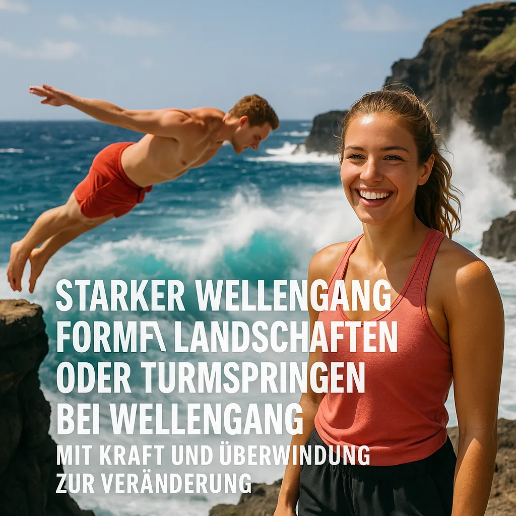 Starker Wellengang formt Landschaften oder Turmspringen bei Wellengang. Mit Kraft und Überwindung zur Veränderung #GedankenZumLeben Starker Wellengang formt Landschaften oder Turmspringen bei Wellengang. Mit Kraft und Überwindung zur Veränderung #GedankenZumLeben
