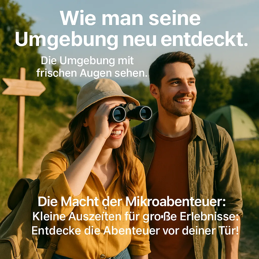 Wie man seine Umgebung neu entdeckt. Die Umgebung mit frischen Augen sehen. Die Macht der Mikroabenteuer: Kleine Auszeiten für große Erlebnisse: Entdecke die Abenteuer vor deiner Tür!