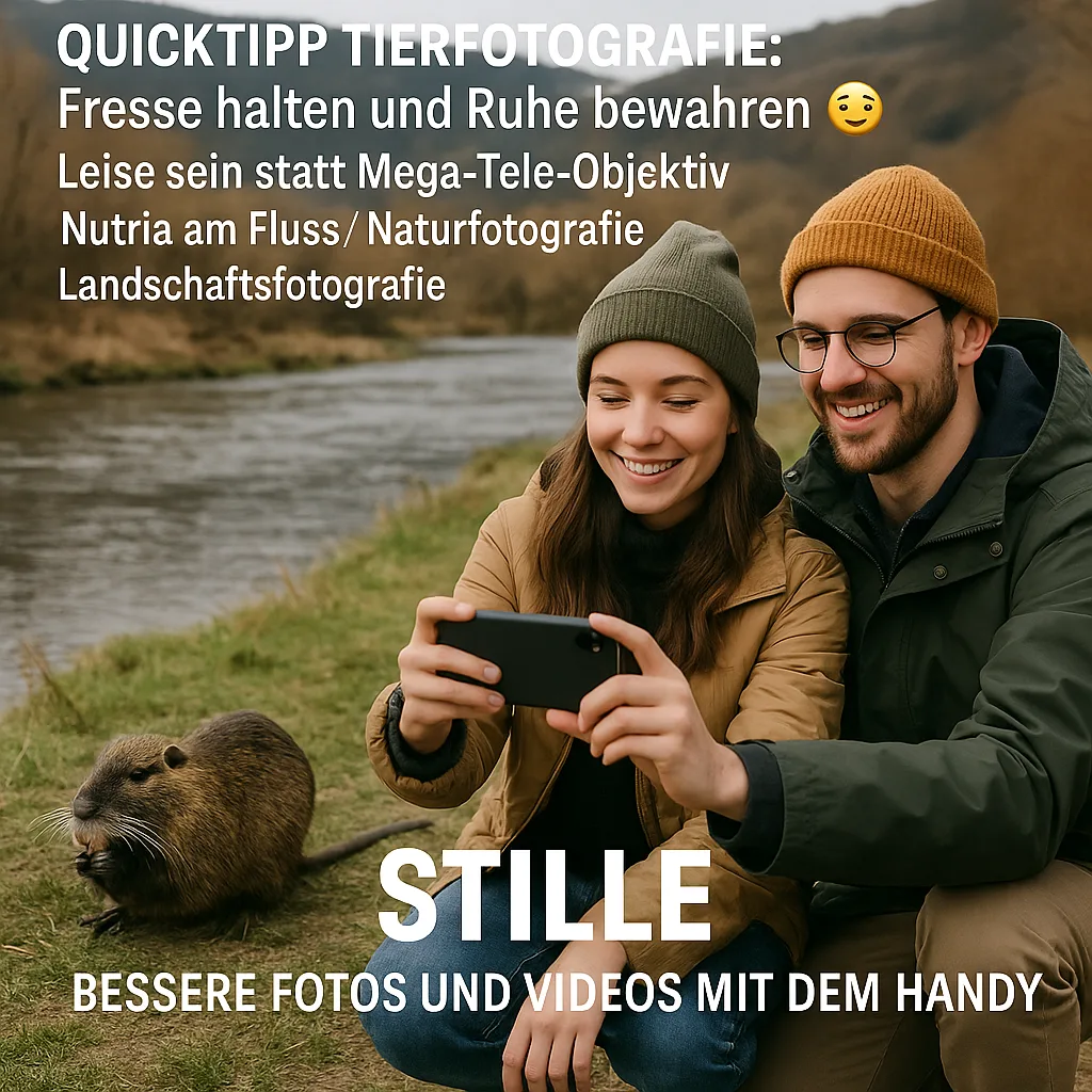 Quicktipp Tierfotografie: Fresse halten und Ruhe bewahren ;) Leise sein statt Mega Tele Objektiv / Nutria am Fluss / Naturfotografie Landschaftsfotografie. Fotografieren und Filmen mit dem Smartphone: Bessere Fotos und Videos mit dem Handy für Freizeit, Hobby und Business Quicktipp Tierfotografie: Fresse halten und Ruhe bewahren ;) Leise sein statt Mega Tele Objektiv / Nutria am Fluss / Naturfotografie Landschaftsfotografie. Fotografieren und Filmen mit dem Smartphone: Bessere Fotos und Videos mit dem Handy für Freizeit, Hobby und Business