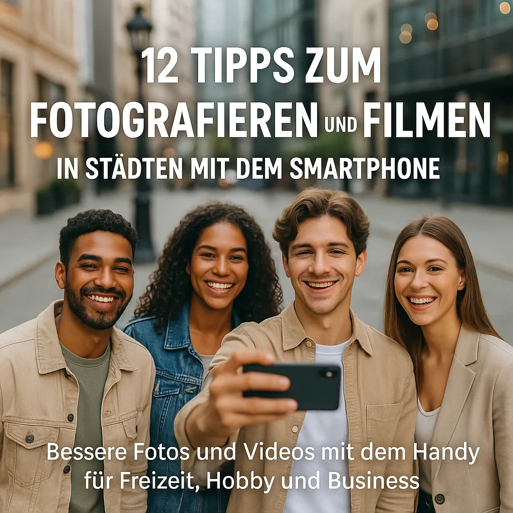 12 Tipps zum Fotografieren und Filmen in Städten mit dem Smartphone. Fotografieren und Filmen mit dem Smartphone: Bessere Fotos und Videos mit dem Handy für Freizeit, Hobby und Business 12 Tipps zum Fotografieren und Filmen in Städten mit dem Smartphone. Fotografieren und Filmen mit dem Smartphone: Bessere Fotos und Videos mit dem Handy für Freizeit, Hobby und Business