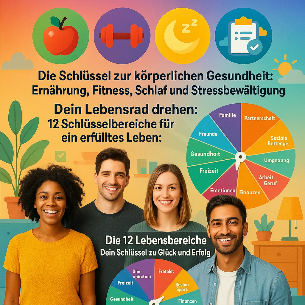 Die Schlüssel zur körperlichen Gesundheit: Ernährung, Fitness, Schlaf und Stressbewältigung Dein Lebensrad drehen: 12 Schlüsselbereiche für ein Erfülltes Leben: Die 12 Lebensbereiche: Dein Schlüssel zu Glück und Erfolg Die Schlüssel zur körperlichen Gesundheit: Ernährung, Fitness, Schlaf und Stressbewältigung Dein Lebensrad drehen: 12 Schlüsselbereiche für ein Erfülltes Leben: Die 12 Lebensbereiche: Dein Schlüssel zu Glück und Erfolg