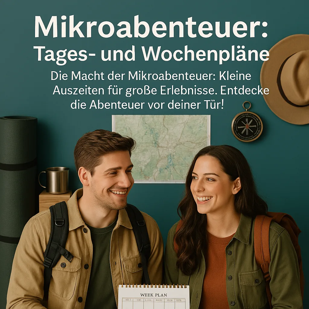 Mikroabenteuer: Tages- und Wochenpläne. Die Macht der Mikroabenteuer: Kleine Auszeiten für große Erlebnisse: Entdecke die Abenteuer vor deiner Tür!