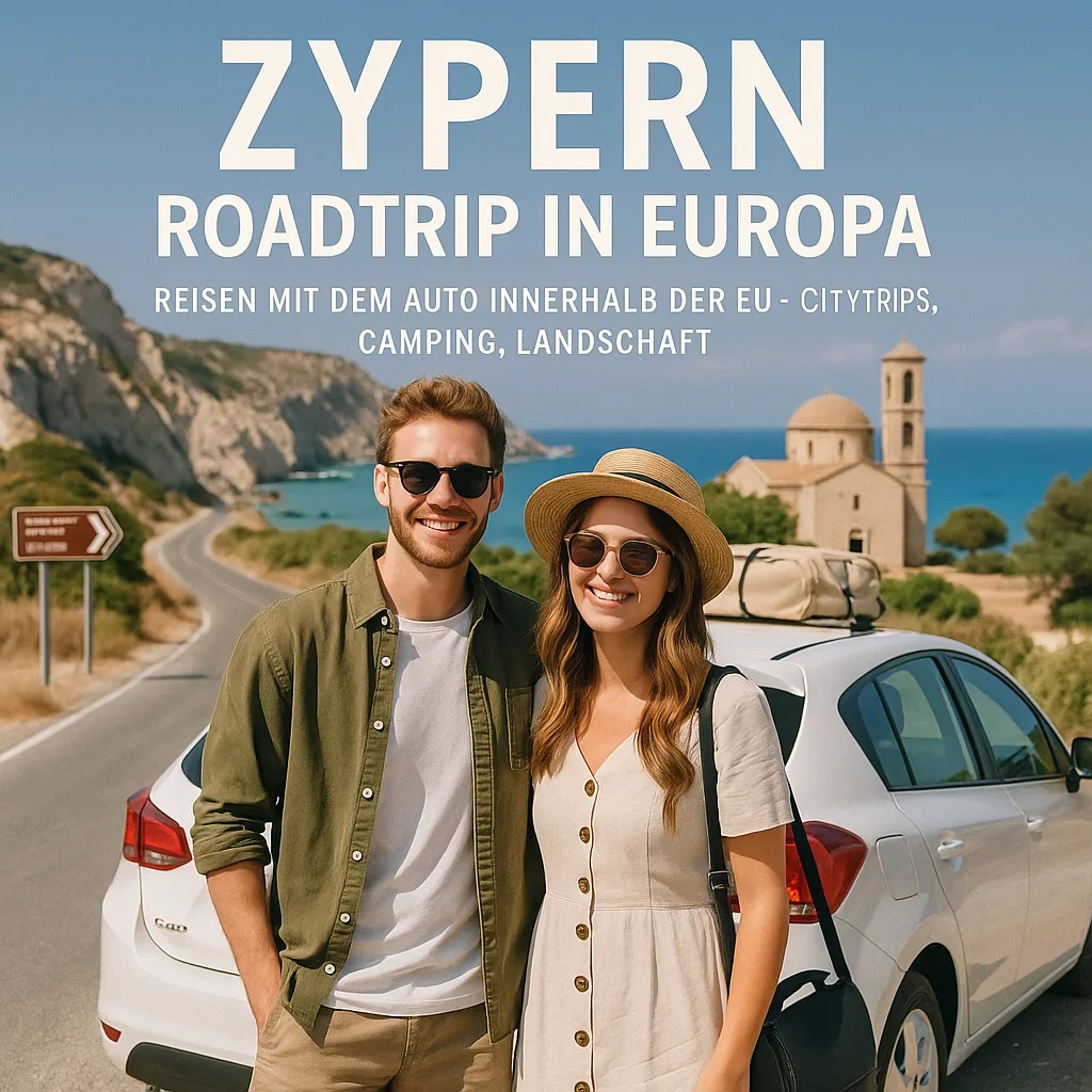 Zypern: Roadtrip in Europa. Reisen mit dem Auto innerhalb der EU. Citytrips, Camping, Landschaft, Rundfahrt mit dem PKW, romantische Städte und Urlaubsinspiration