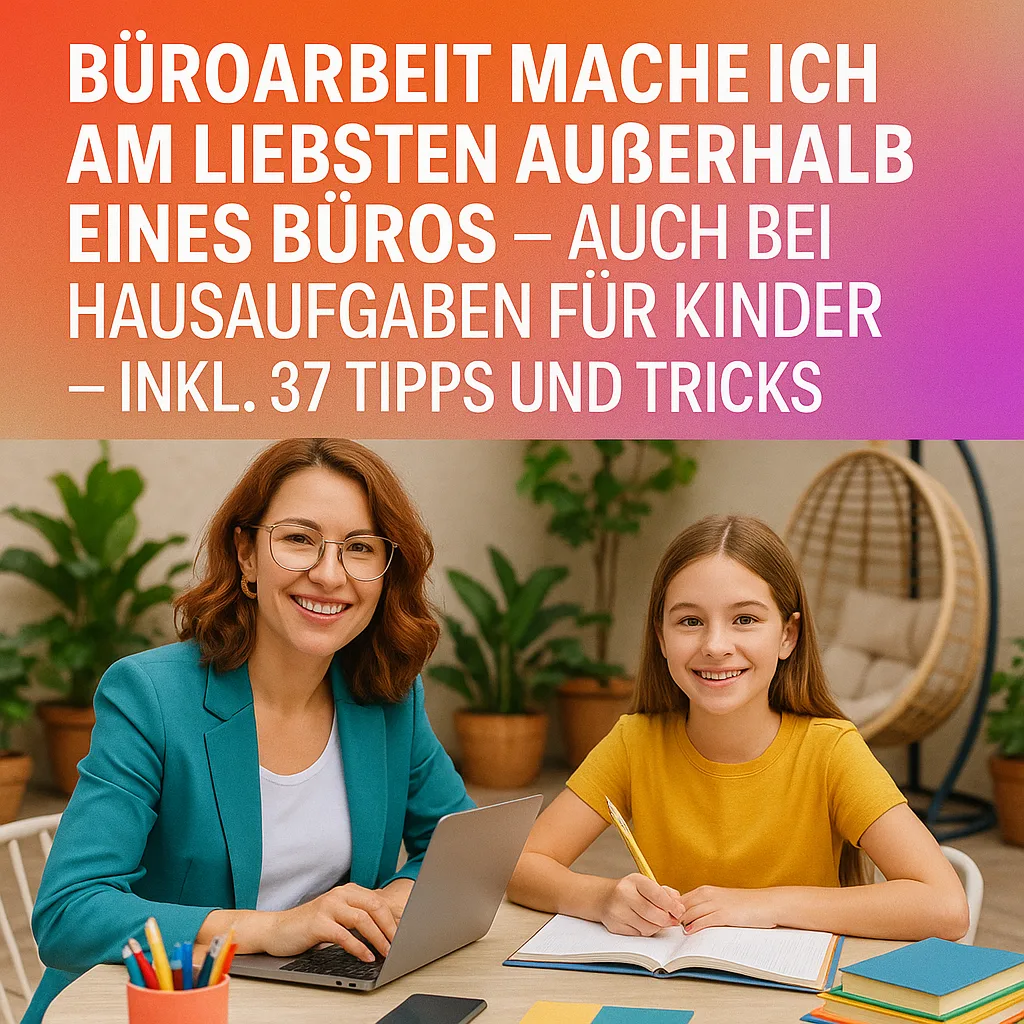 Büroarbeit mache ich am liebsten außerhalb eines Büros - auch bei Hausaufgaben von Kindern. Inkl. 37 Tipps und Tricks