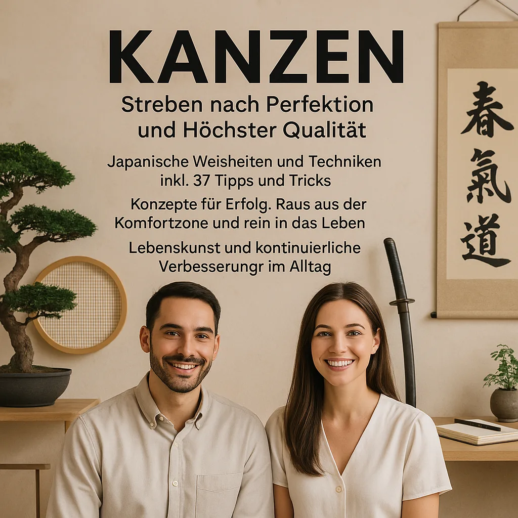 Kanzen: Streben nach Perfektion und Höchster Qualität. Japanische Weisheiten und Techniken inkl. 37 Tipps und Tricks. Konzepte für Erfolg. Raus aus der Komfortzone und rein in das Leben. Lebenskunst und kontinuierliche Verbesserung im Alltag.