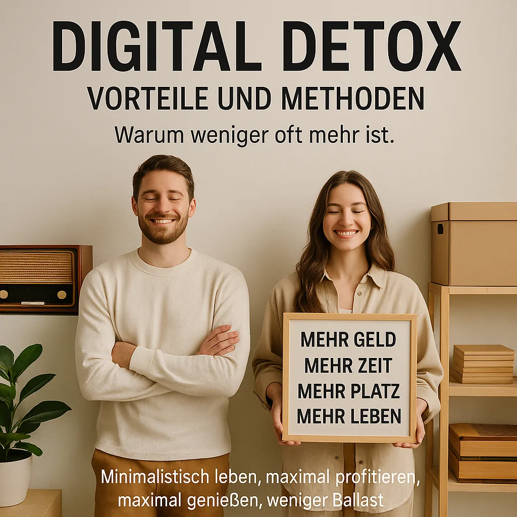 Digital Detox: Vorteile und Methoden. Warum weniger oft mehr ist. Minimalismus Mehr Geld Mehr Zeit Mehr Platz Mehr Leben: Minimalistisch leben, maximal profitieren, maximal genießen, weniger Ballast
