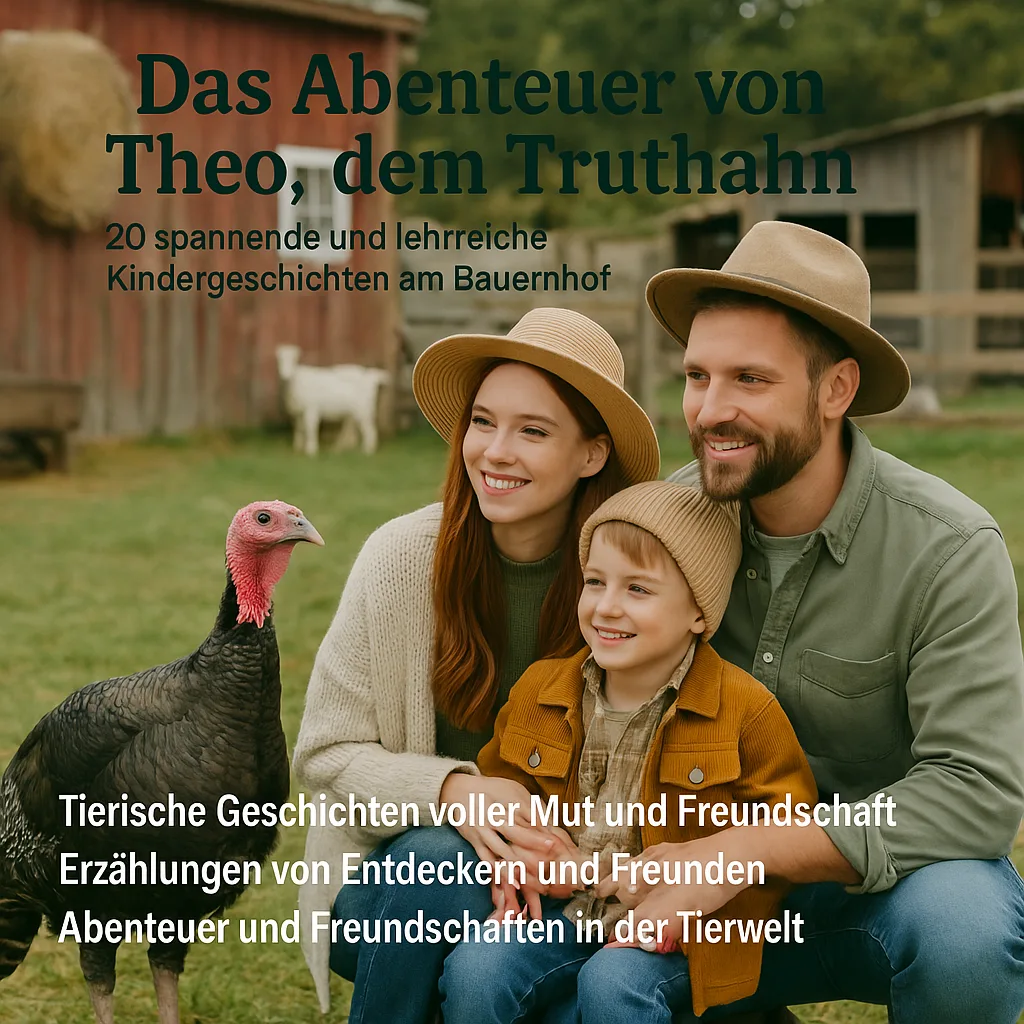 Das Abenteuer von Theo, dem Truthahn. 20 Spannende und lehrreiche Kindergeschichten am Bauernhof. Tierische Geschichten voller Mut und Freundschaft. Erzählungen von Entdeckern und Freunden. Abenteuer und Freundschaften in der Tierwelt