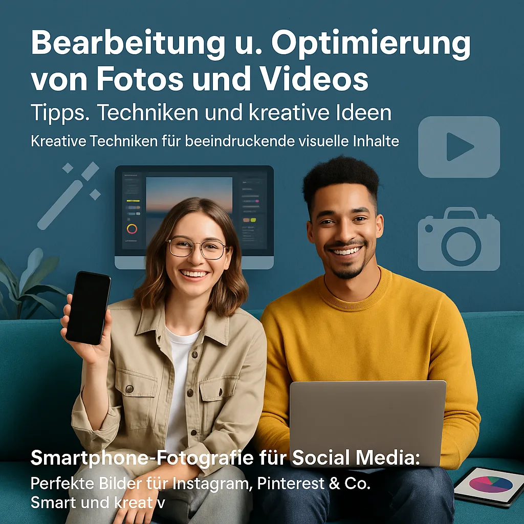 Bearbeitung und Optimierung von Fotos und Videos: Tipps, Techniken und kreative Ideen. Kreative Techniken für beeindruckende visuelle Inhalte. Smartphone-Fotografie für Social Media: Perfekte Bilder für Instagram, Pinterest & Co. Smart und kreativ.