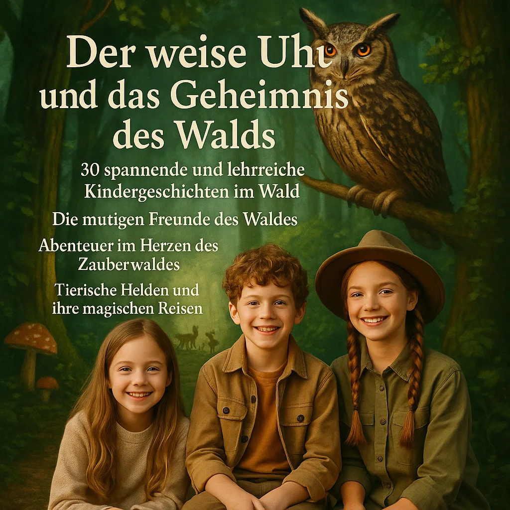 Der weise Uhu und das Geheimnis des Walds. 30 Spannende und lehrreiche Kindergeschichten im Wald. Die mutigen Freunde des Waldes. Abenteuer im Herzen des Zauberwaldes. Tierische Helden und ihre magischen Reisen.