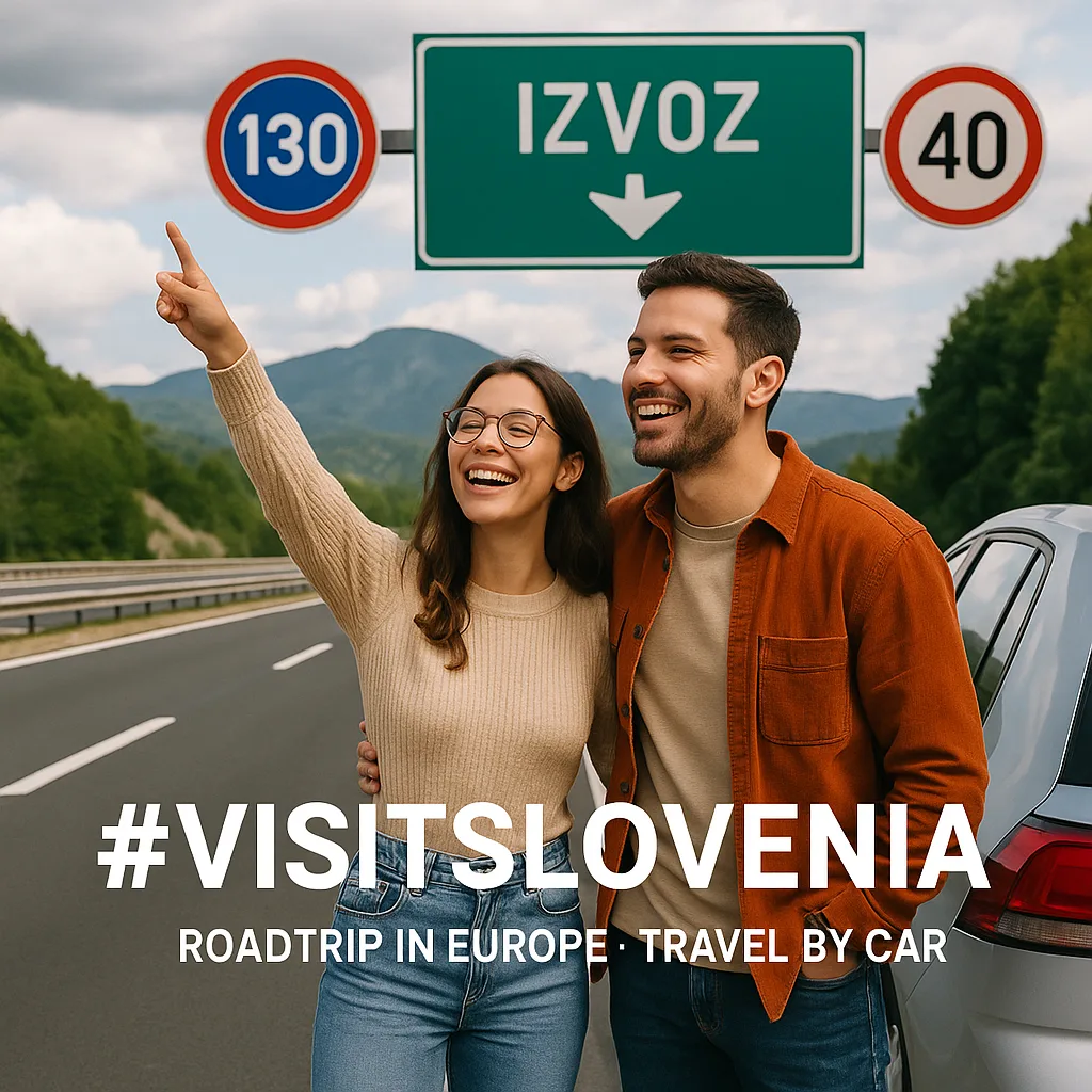 Slowenien Autobahn Abfahrt von 130 km/h auf 40 km/h #visitslovenia Roadtrip in Europa. Reisen mit dem Auto innerhalb der EU. Citytrips, Camping, Landschaft, Rundfahrt mit dem PKW, romantische Städte und Urlaubsinspiration